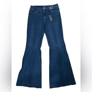 Express Dark Blue 70s  Flare mid rise  Jeans